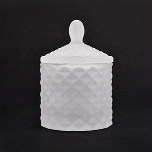 110ml Frosted White Glass Candle Jars with Lids Home Decor Wholesales