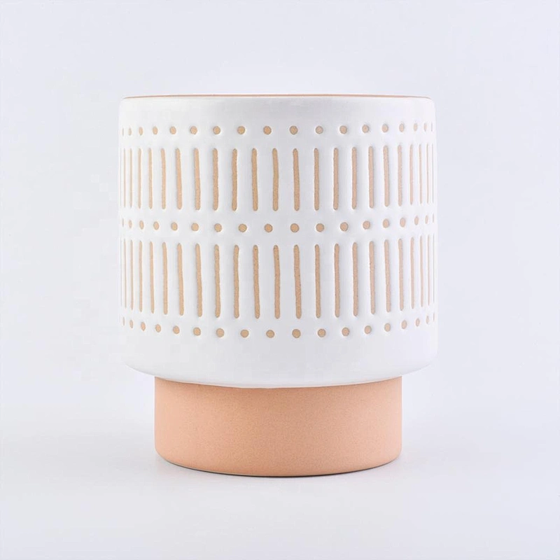 10oz Custom standing ceramic candle jars wholesales