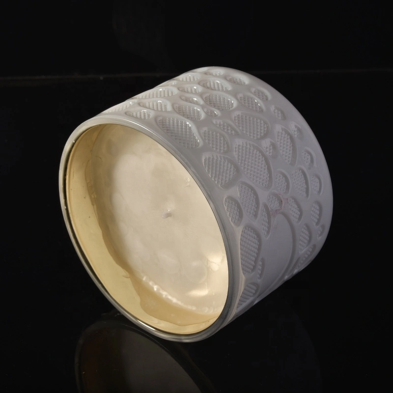 26+years brand cooperation Luxury white heat resistant glass candle jar 10oz