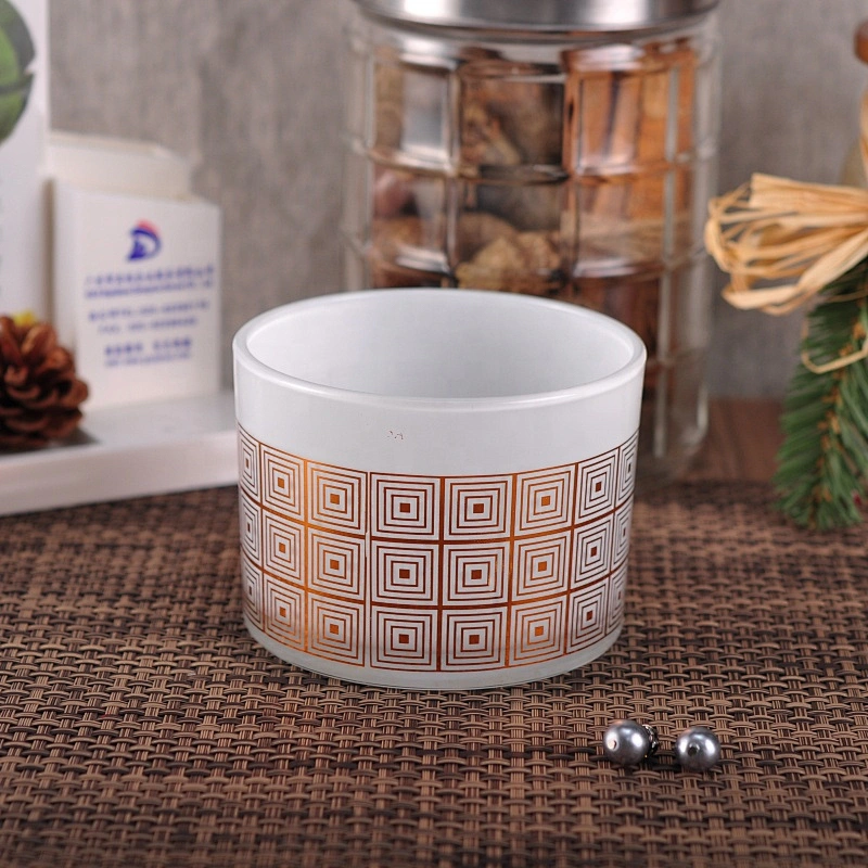 Wholesales decorative luxury laser design glass candle jar