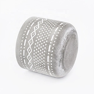 Wholesale grey concrete candle container tin personalized home decorative