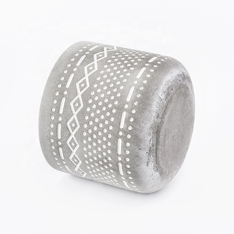 Wholesale grey concrete candle container tin personalized home decorative