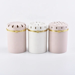 Luxury  ceramic votive candle jars candle vessel with lid home decor in bulk