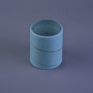 Home decor matte blue luxury glass candle jar