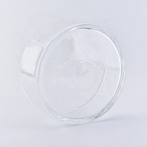 Customized wide round glass candle container home decor wholesale