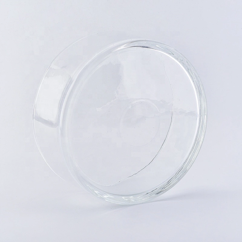 Customized wide round glass candle container home decor wholesale