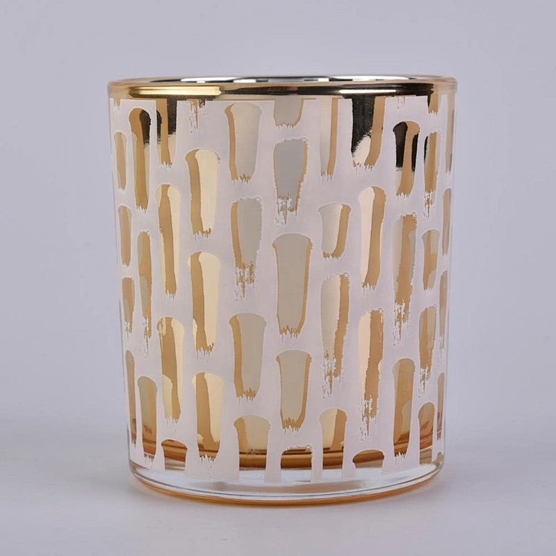 SG88100 Luxury Metallic Color Glass Candle Holders Home Decor