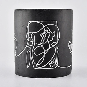 matte black ceramic candle jars for party decoration