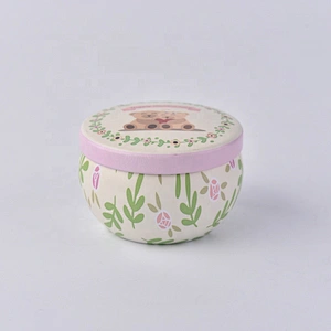 Round Box Empty Candle Tins With Lid Decorative customized Tin Candle Jars