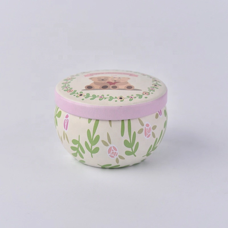 Round Box Empty Candle Tins With Lid Decorative customized Tin Candle Jars