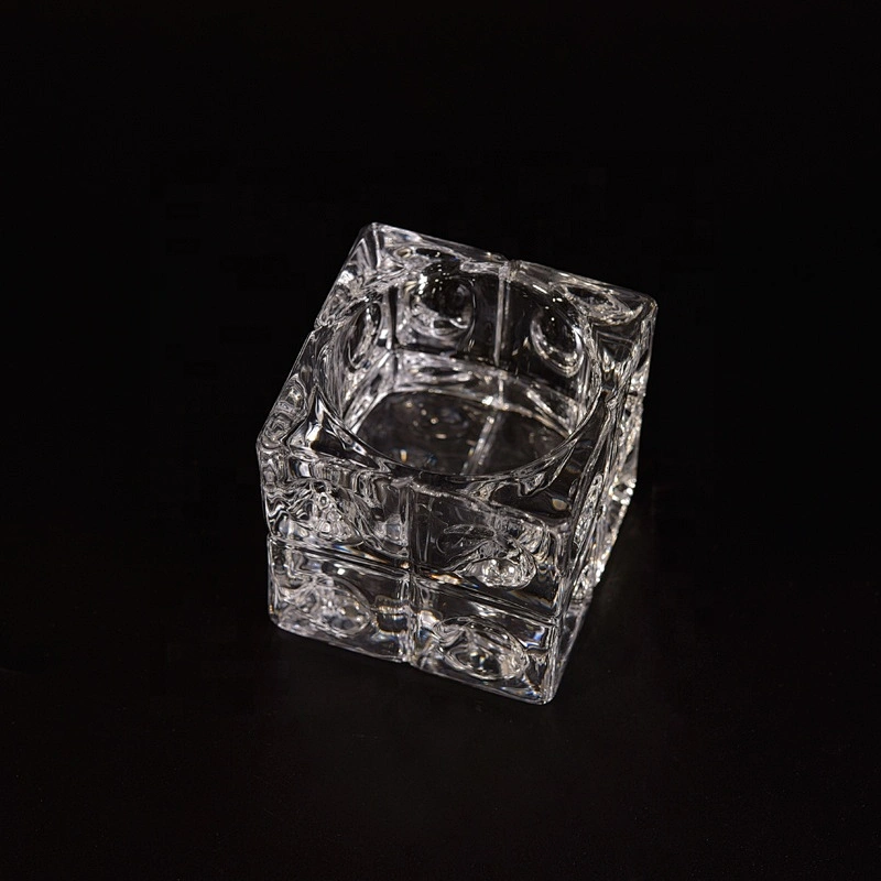 Square Glass Candle container tea light candle jar home Decoration