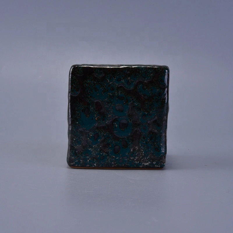 Square table ceramic candle vessel custom wholesales