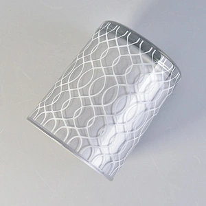 Hot selling silver custom finish cylinder candle glass holders