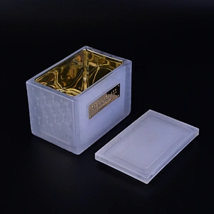 Sunny luxury square white scented candle glass jar in bulk