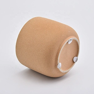 wholesale frosting effect candle jar ceramic candle holders for home decoration