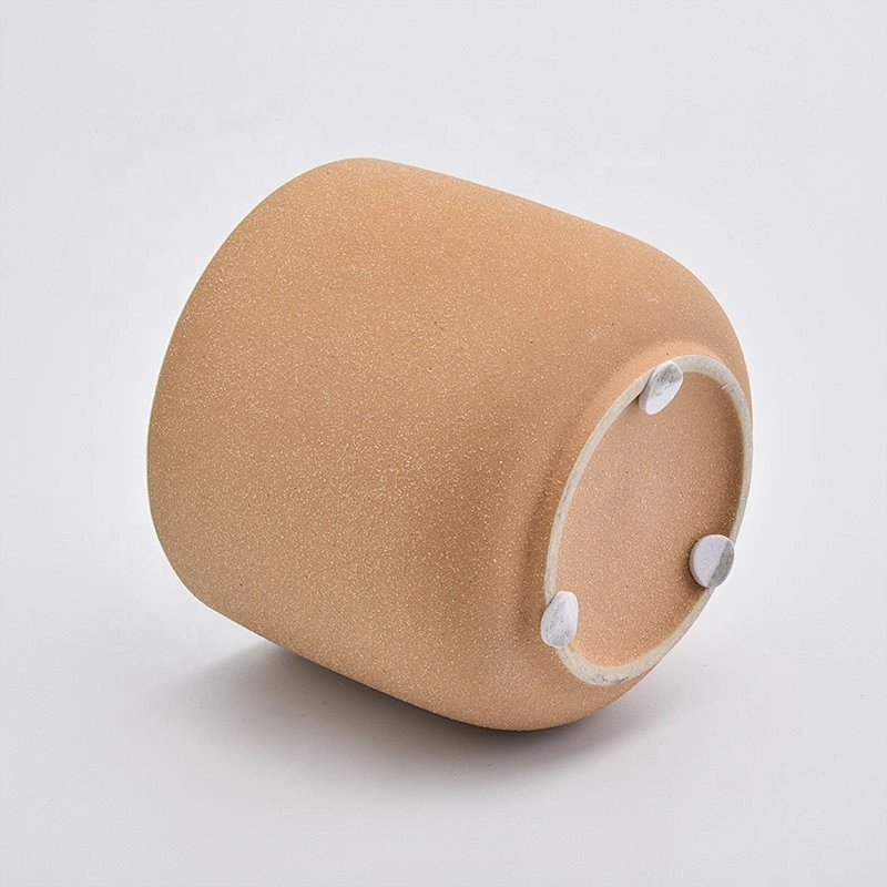 wholesale frosting effect candle jar ceramic candle holders for home decoration