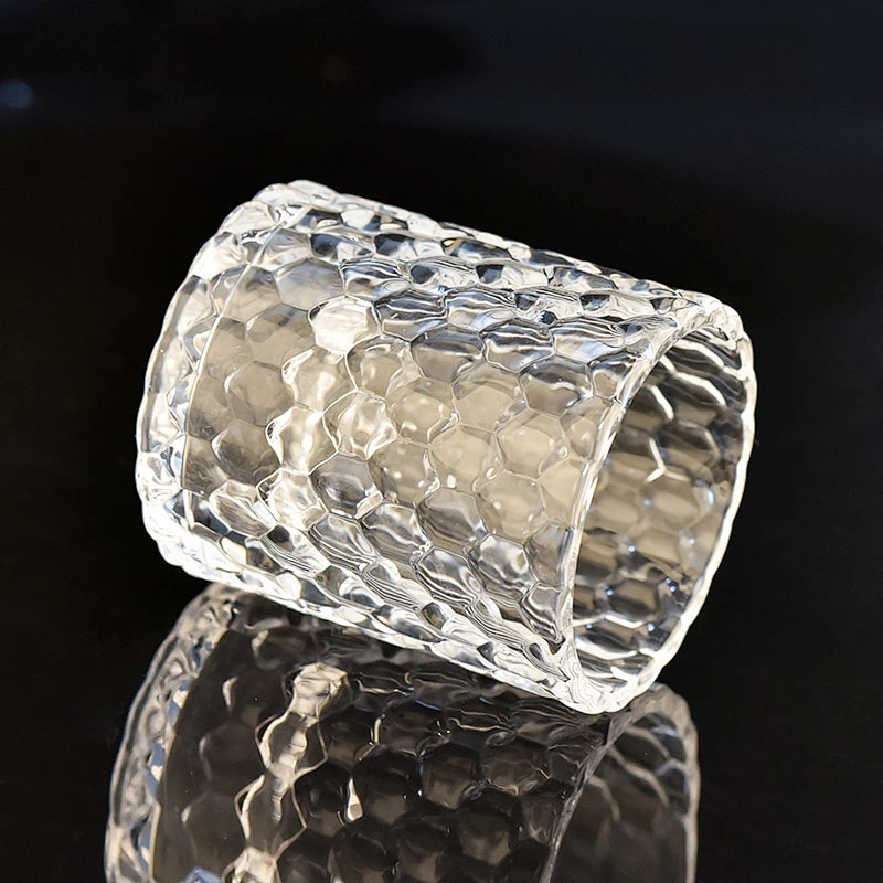 diamond pattern glass vessel luxury glass candle holder home decor