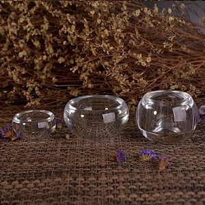 Clear customized candle jar glass candle tins wholesales
