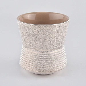Eco-friendly Shining Pink Ceramic Candle Jars