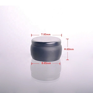 Custom round silver Metal candle box tin with matel lid