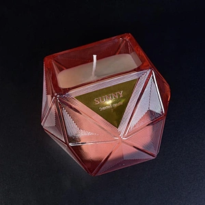Sunny diamond empty glass candle jar holders home decor