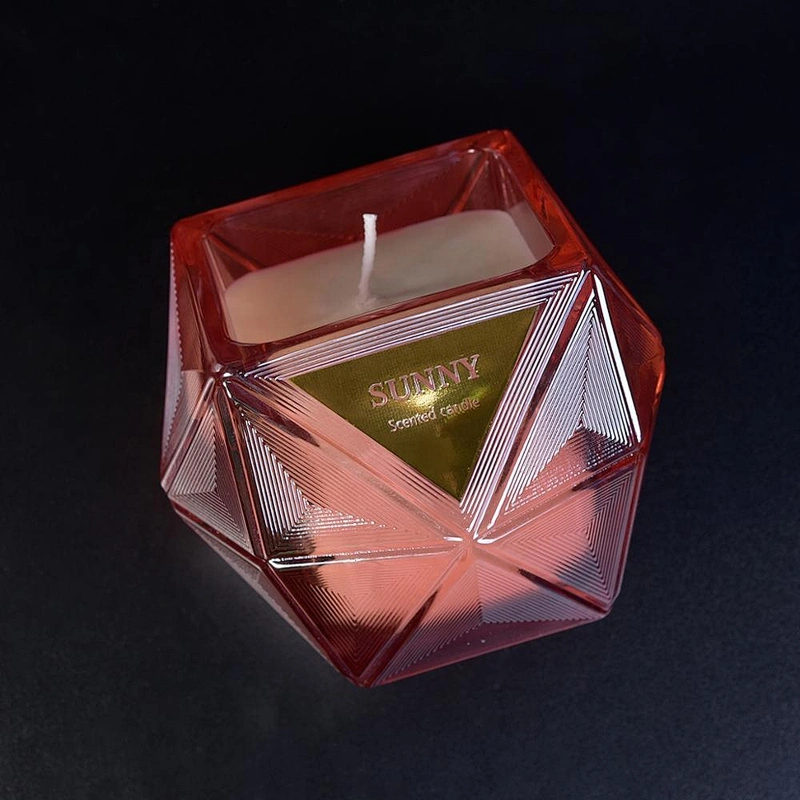 Sunny diamond empty glass candle jar holders home decor