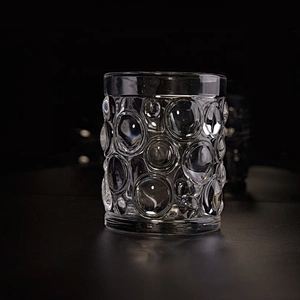 Transparent crystal embossed candle jar tealight mercury glass candles vessel home decoration use suppliers