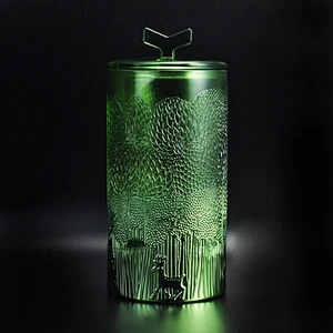 10oz 12oz 14oz Custom Luxury crystal glass candle jar with lid