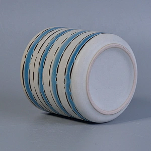 Vintage blue round hurricane ceramic scented candle holders home decor supply