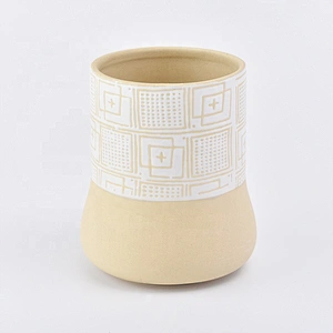 Cylinder empty votive candle holder ceramic candle jars  christmas decor
