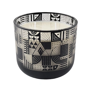 Sunny glassware empty tealight black glass candle jar container