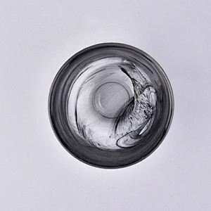 Unique black glass candle vessel glass holder for candle wedding centerpieces