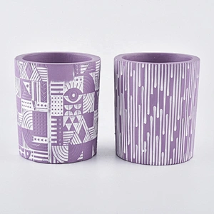 Luxury custom purple ceramic candle holders 10oz