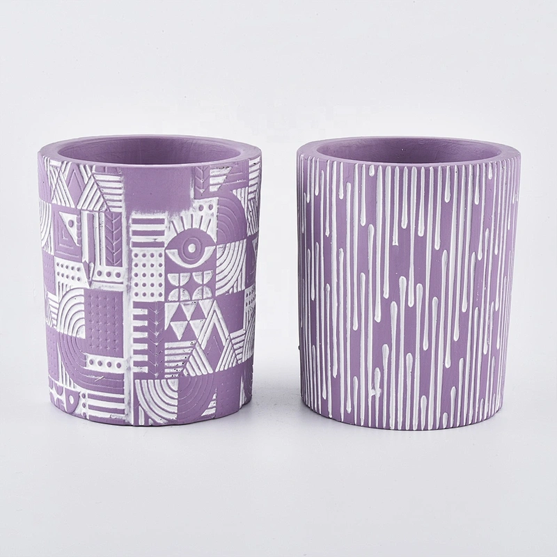 Luxury custom purple ceramic candle holders 10oz