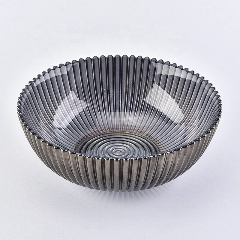 Black embossed candle bowl scented glass candle vessel supplier