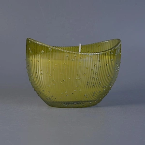 New design wholesales boat shape scented Glass Candle Jar
