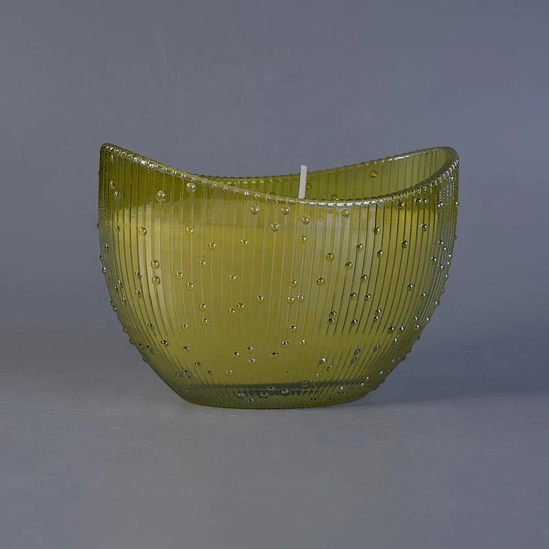 New design wholesales boat shape scented Glass Candle Jar