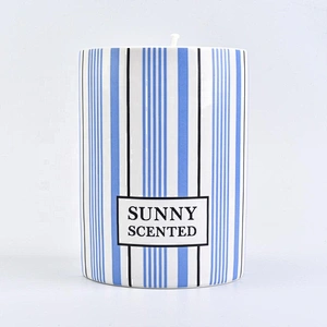 10oz 20oz Custom blue scented ceramic candle vessels wholesales