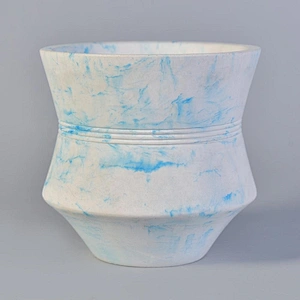 Wholesales custom blue luxury cemente matte candle jars