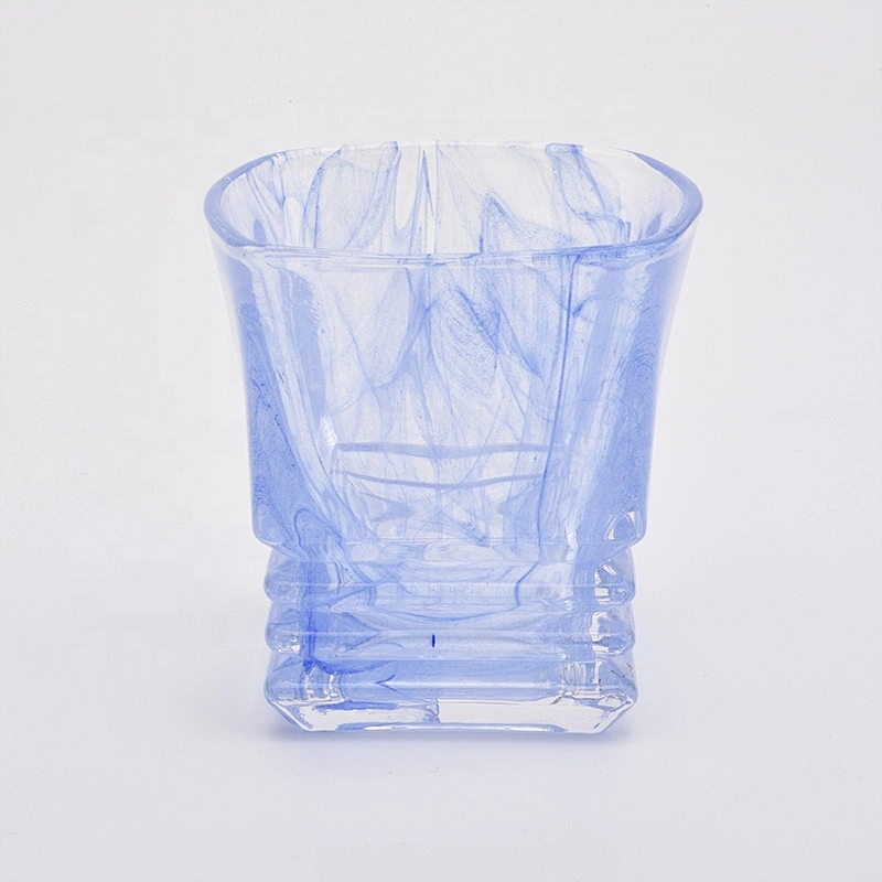 Square candle cup hurricane glass candle jar wholesales