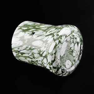 green glossy glass vessel glass candle jar hand made home decoration