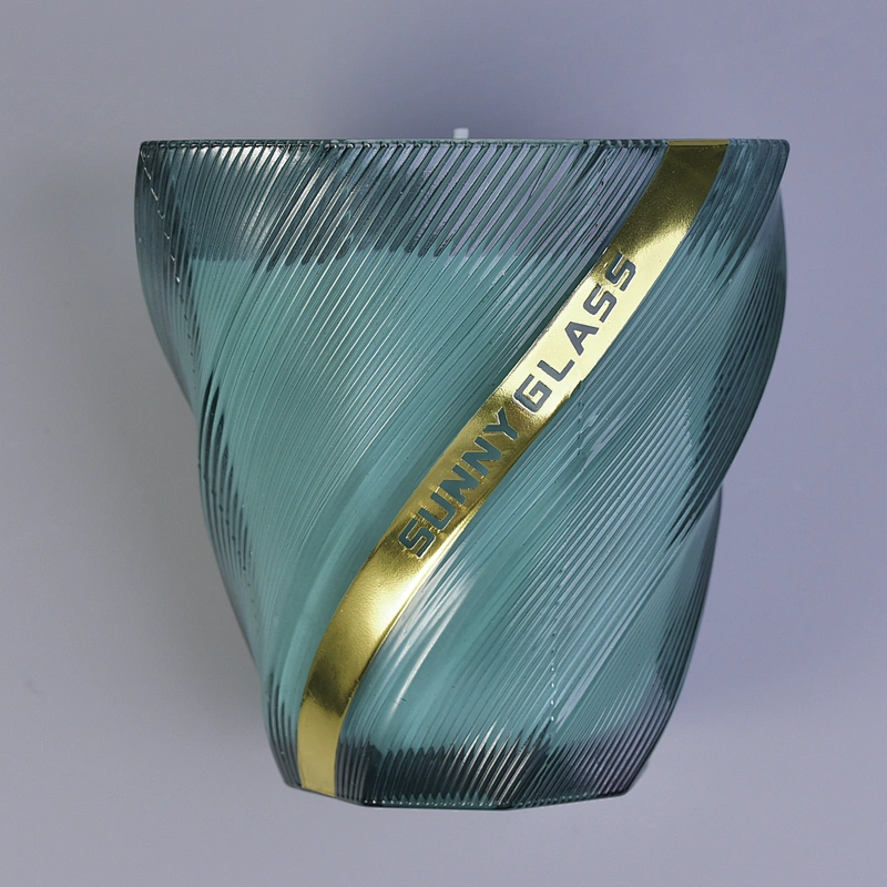 10oz 12oz 14oz Sunny design Luxury spiral colored glass candle jars wholesale