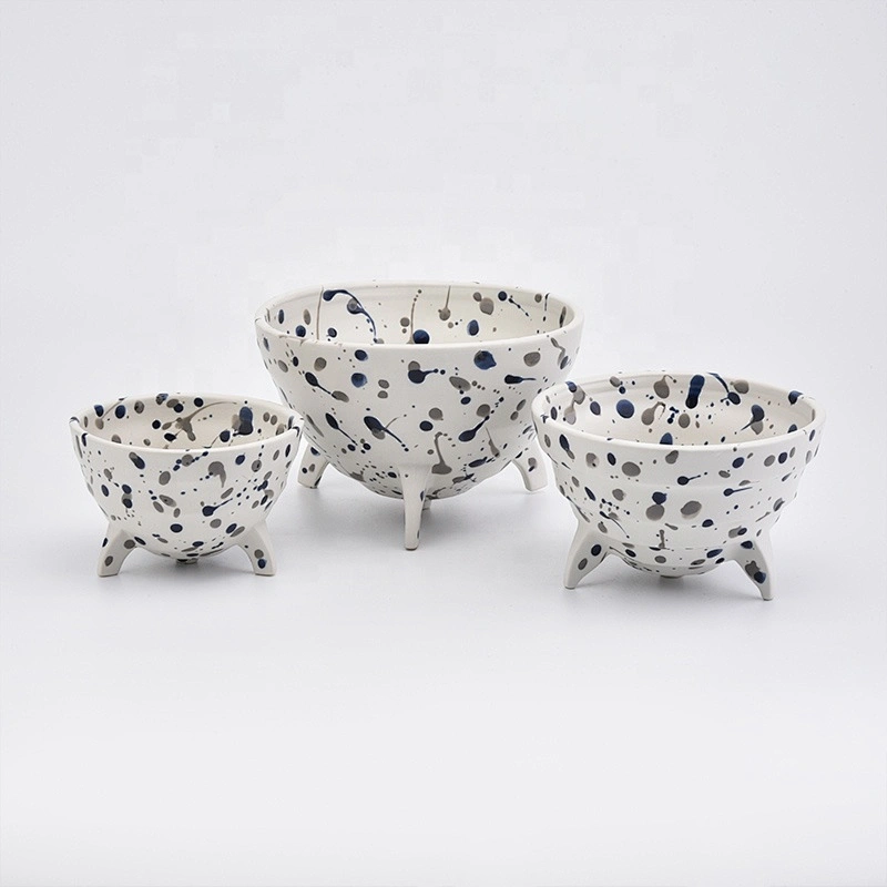 Unique handmade glazed ceramic candle vessel home decoration