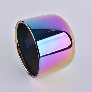 hologram electroplating ceramic candle jars with 2 wicks