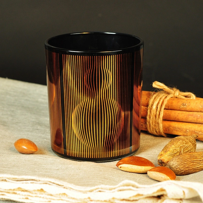 luxury black and white candle glass jars 6oz 8oz 10oz