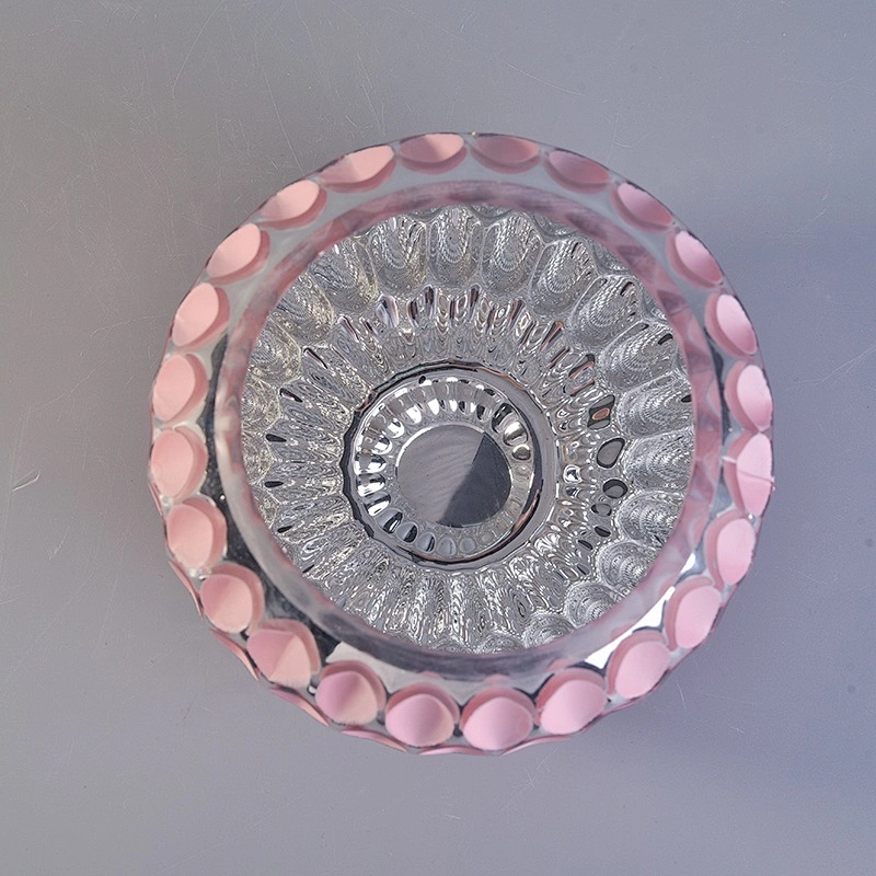 Personalized Glass candle glass jar dome pink