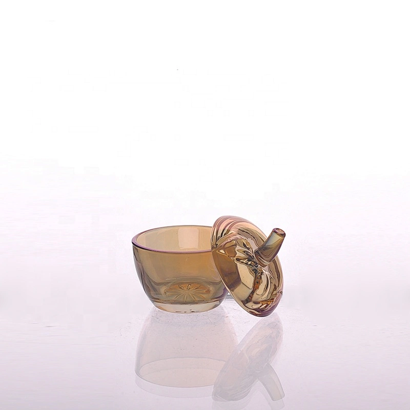 Apple tealight custom glass candle holder with lid