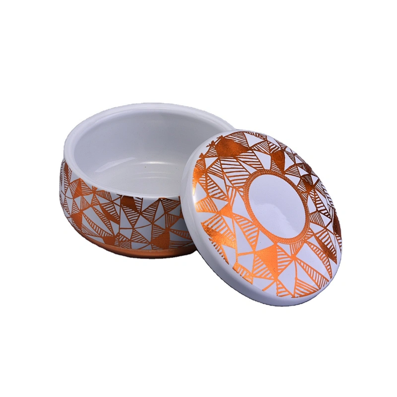 Wholesales Sunny design silver gold scented ceramic candle holder with lid