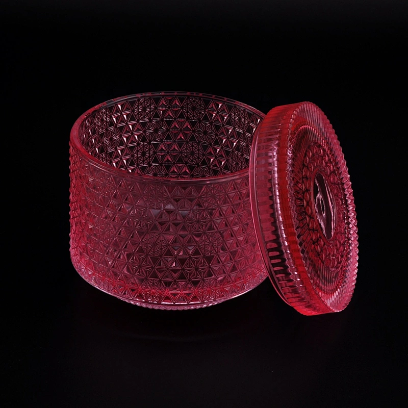 Home decor luxury laser tall glass candle holders with lid wedding centerpieces
