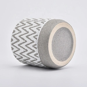 Grey cylinder ceramic candle containers halloween table candle holders for home decor